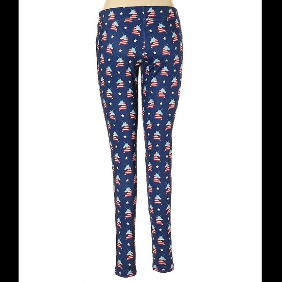TIPSY ELVES | Patriotic United Unicorn Leggings USA Flag July 4th America - Picture 4 of 6